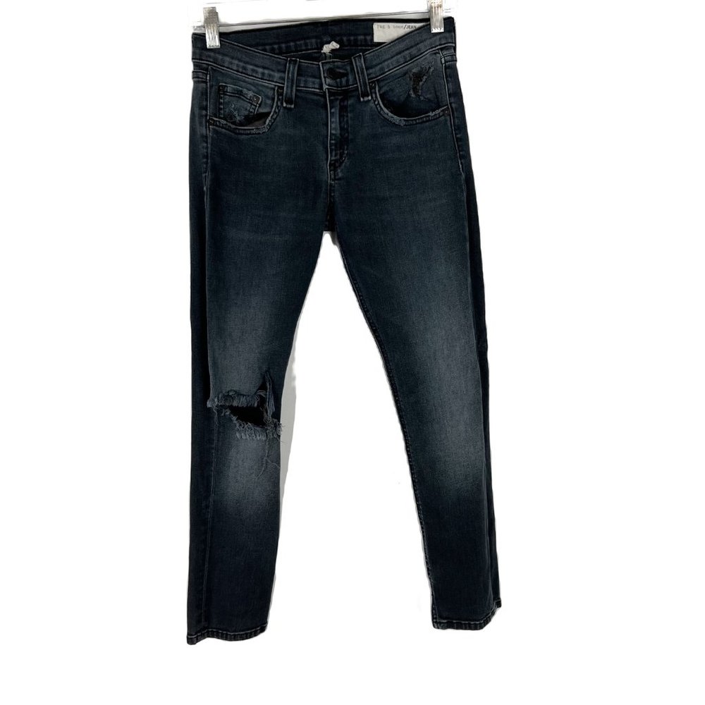 Rag & Bone Capri Jeans Steele Distressed Skinny Size 26 T1328